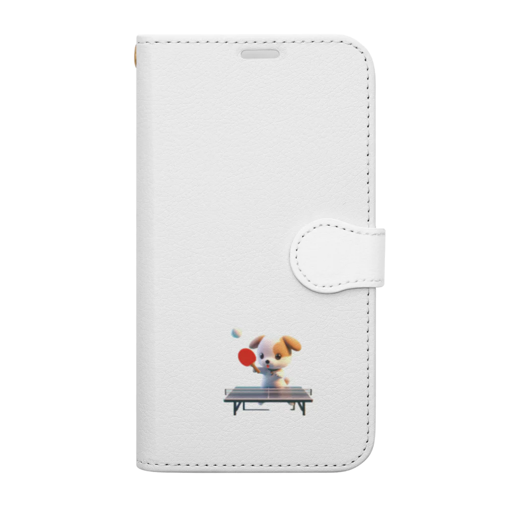 taurusteruの可愛い犬と卓球 Book-Style Smartphone Case