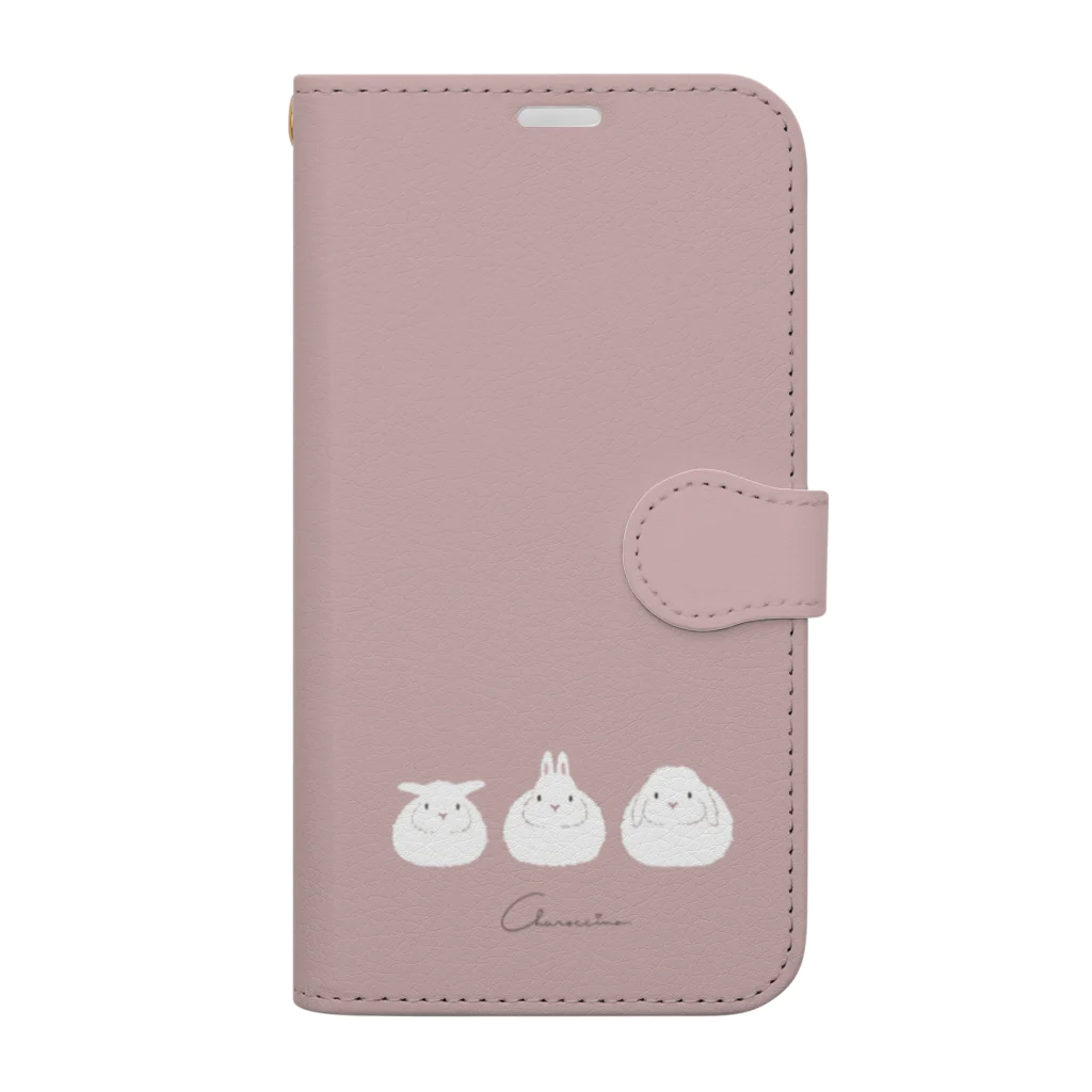 うさぎ雑貨のお店 Charoccinoのうさ大福・Ｂ Book-Style Smartphone Case