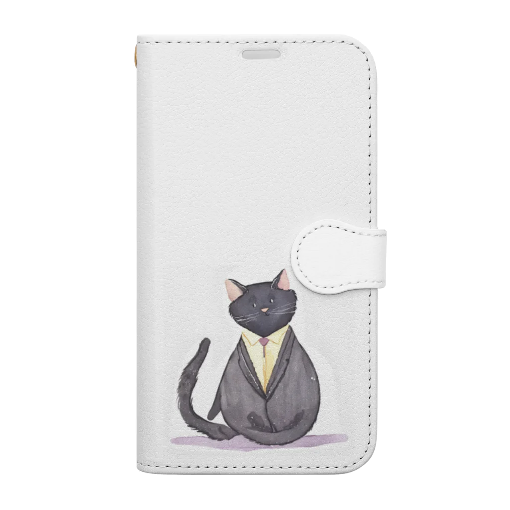 kgymのスーツ猫 Book-Style Smartphone Case