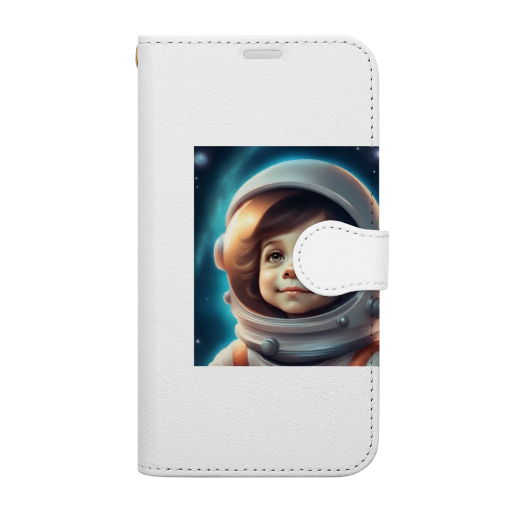 wloop01の可愛い宇宙飛行士 Book-Style Smartphone Case