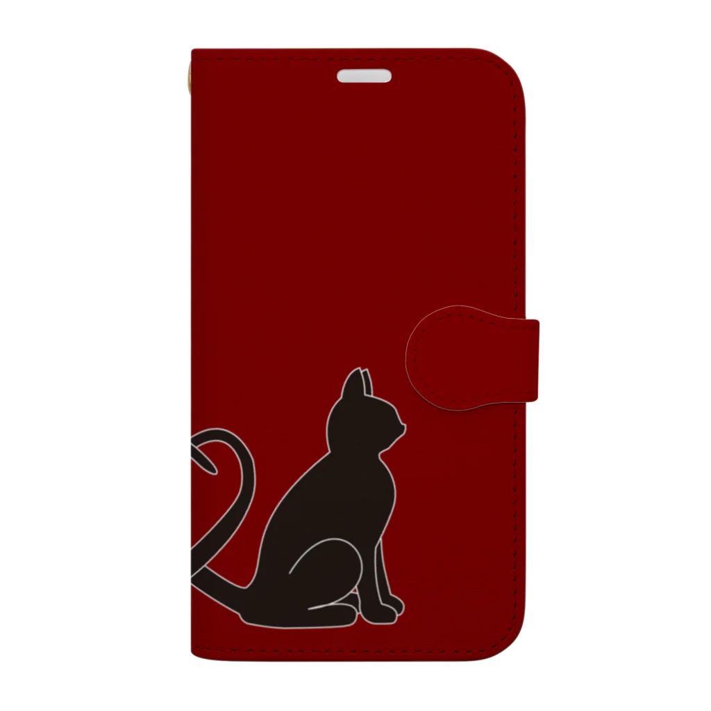 Kazuma_Endoのしっぽハート　Maroon Book-Style Smartphone Case