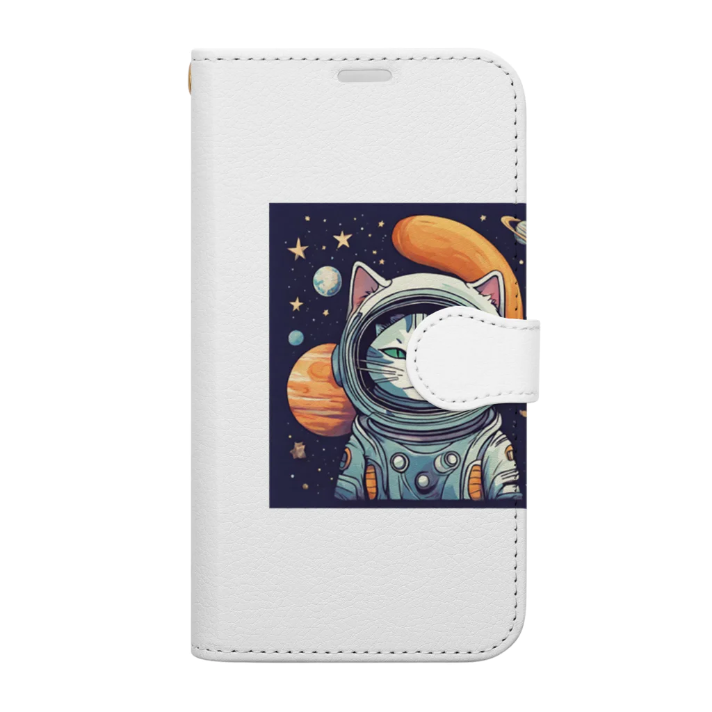 star tripの願いを叶えるねこ　宇宙版 Book-Style Smartphone Case