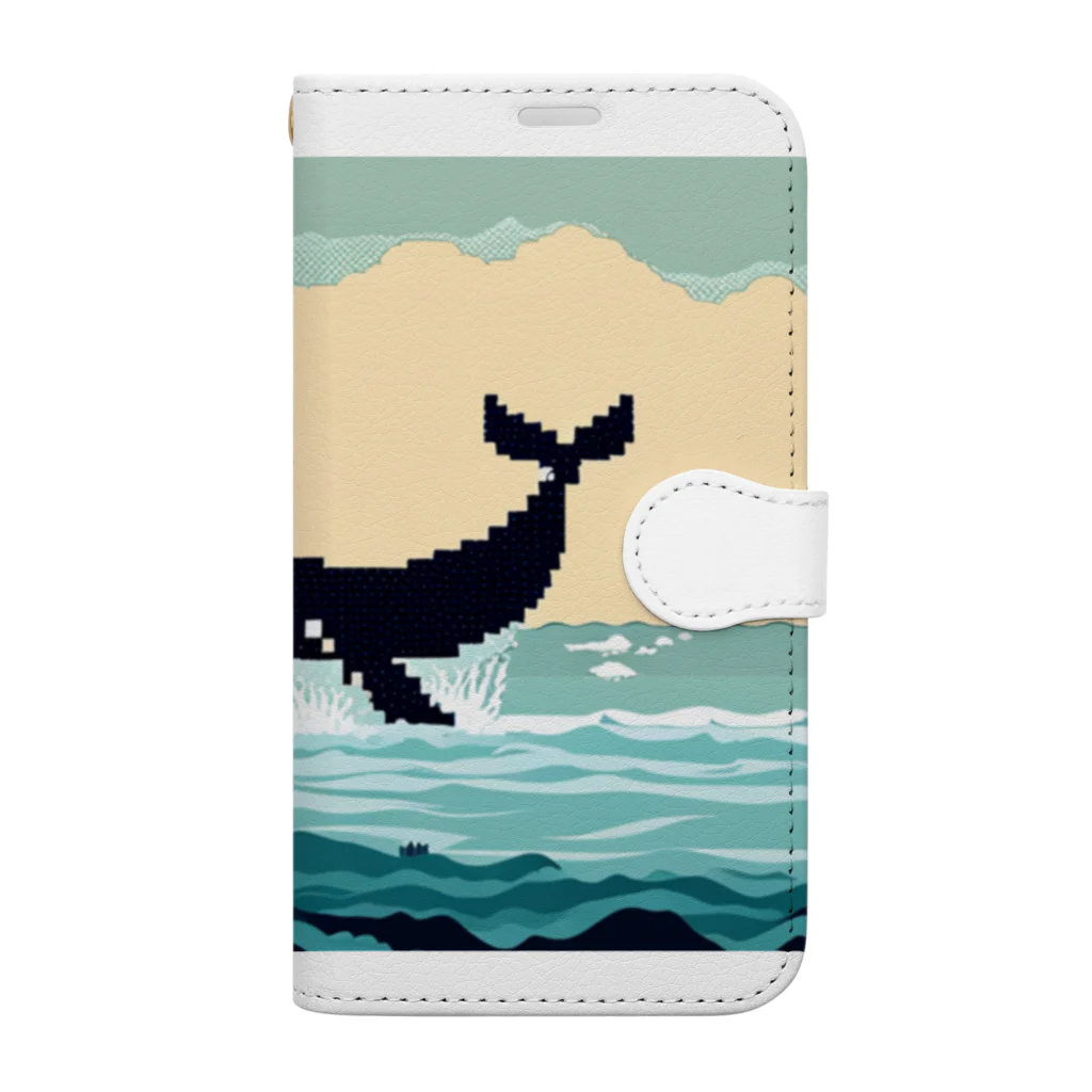 dosurinのドット絵のクジラ Book-Style Smartphone Case