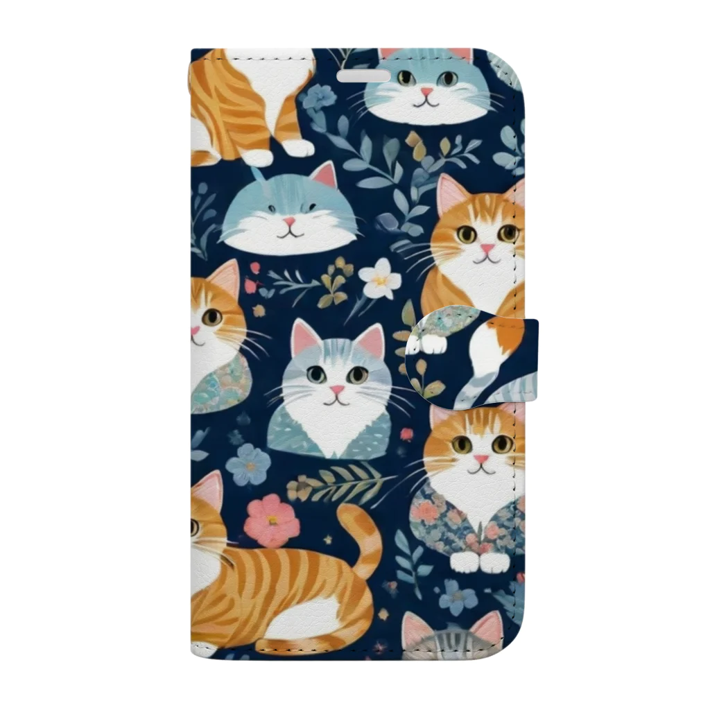 やんちゃ姫🌺のたくさんの猫 Book-Style Smartphone Case