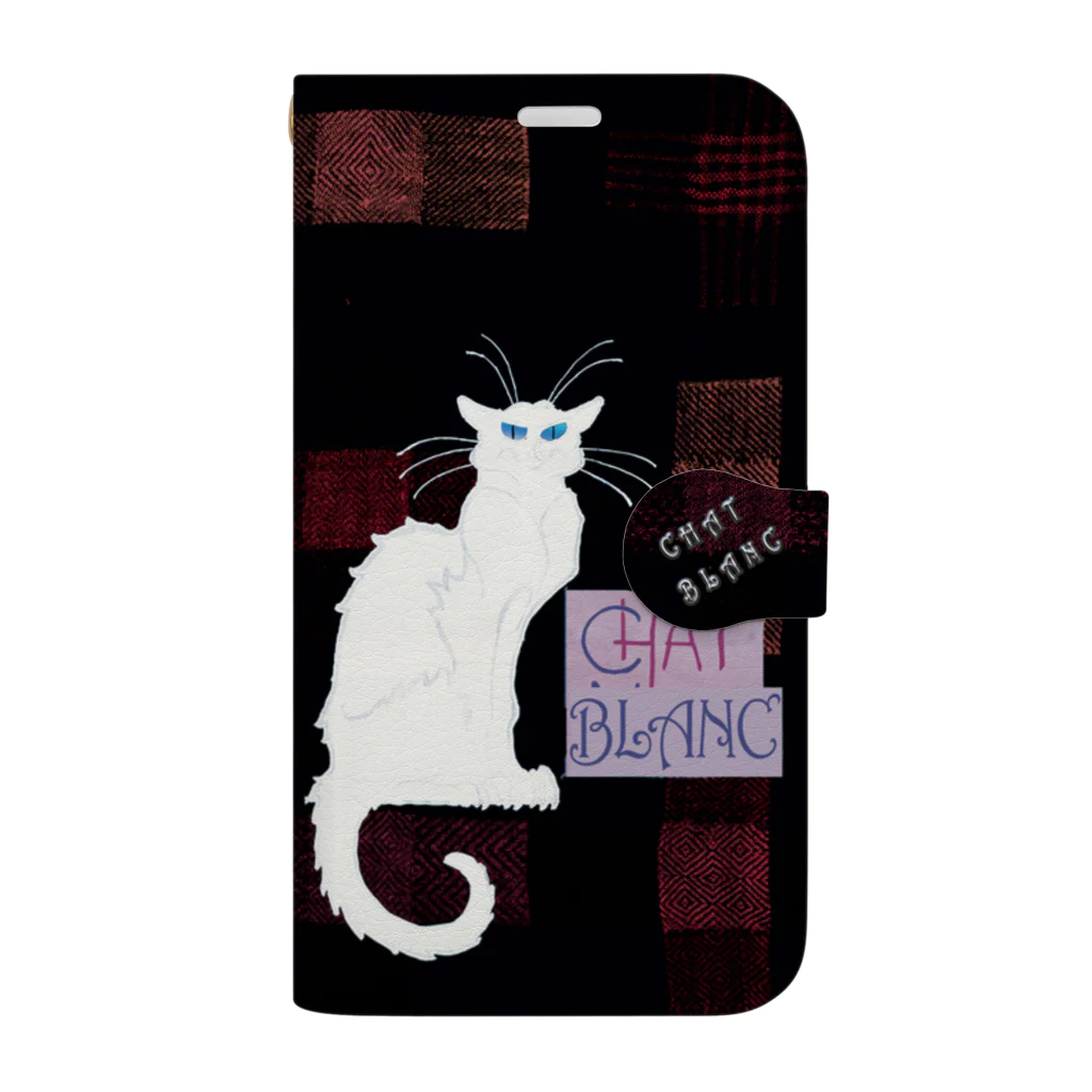 PALA's SHOP　cool、シュール、古風、和風、のCHAT BLANCー０Q２ Book-Style Smartphone Case