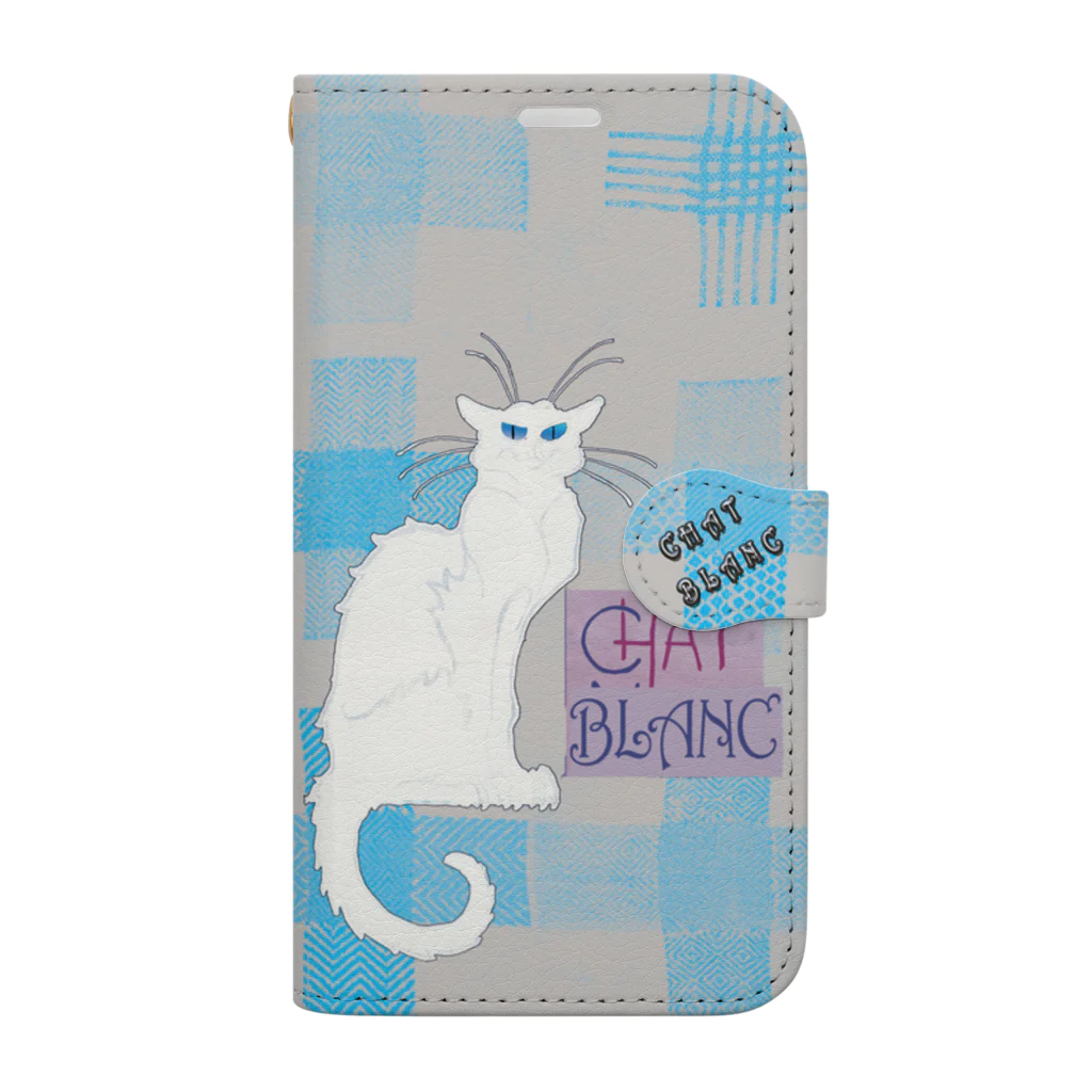 PALA's SHOP　cool、シュール、古風、和風、のCHAT BLANCー０Q６ Book-Style Smartphone Case