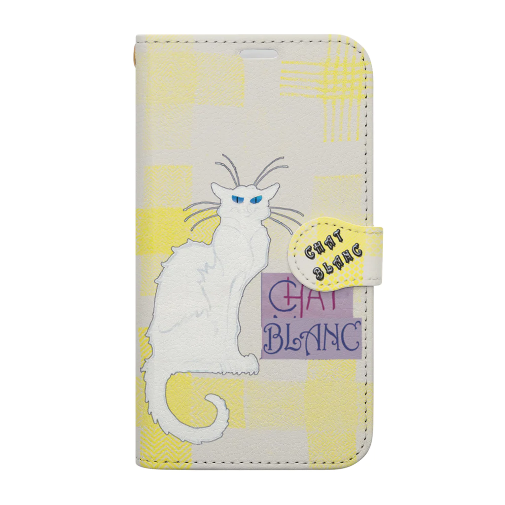 PALA's SHOP　cool、シュール、古風、和風、のCHAT BLANCー０Q7 Book-Style Smartphone Case