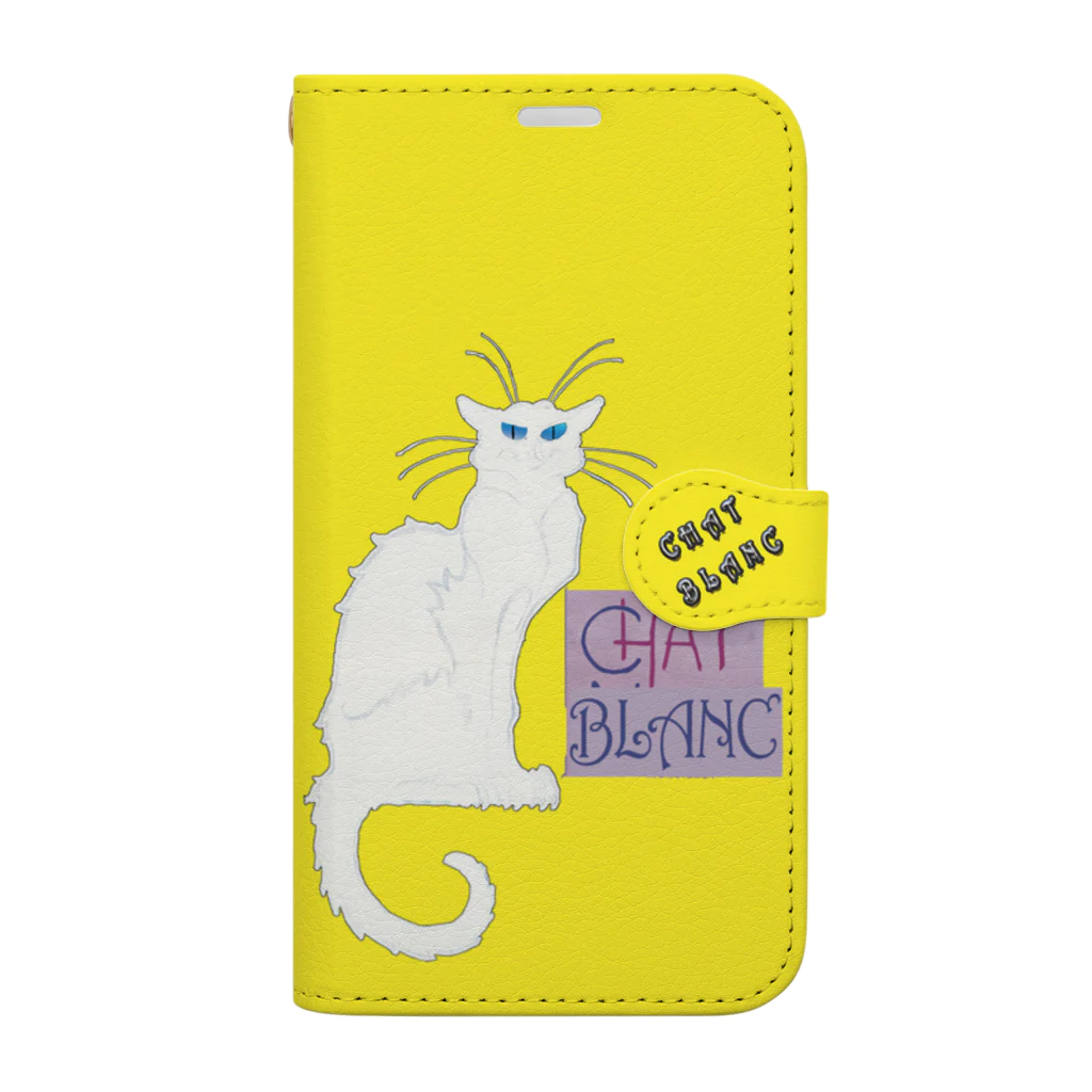 PALA's SHOP　cool、シュール、古風、和風、のCHAT BLANCー０Q８ Book-Style Smartphone Case