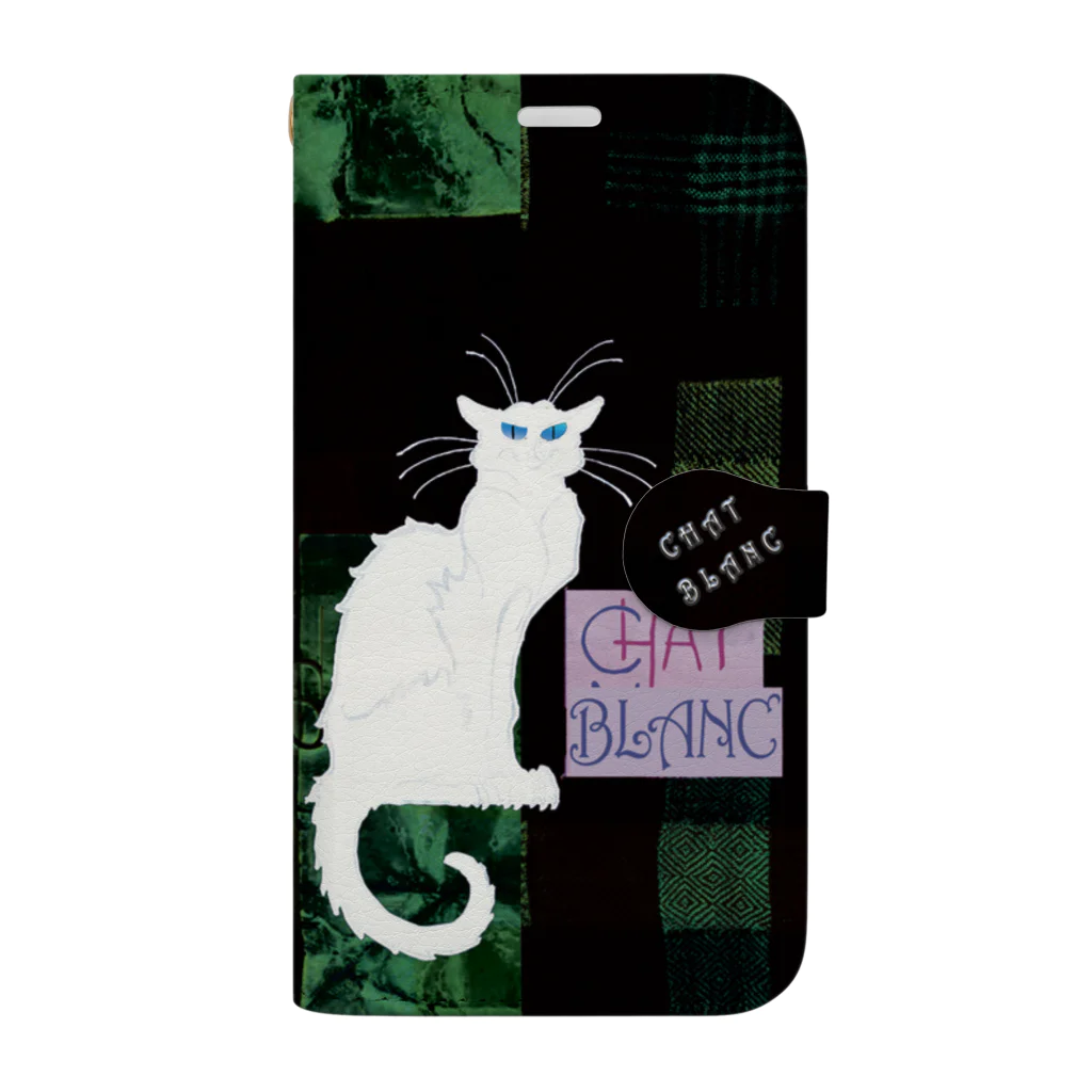 PALA's SHOP　cool、シュール、古風、和風、のCHAT BLANCー０Q９ Book-Style Smartphone Case