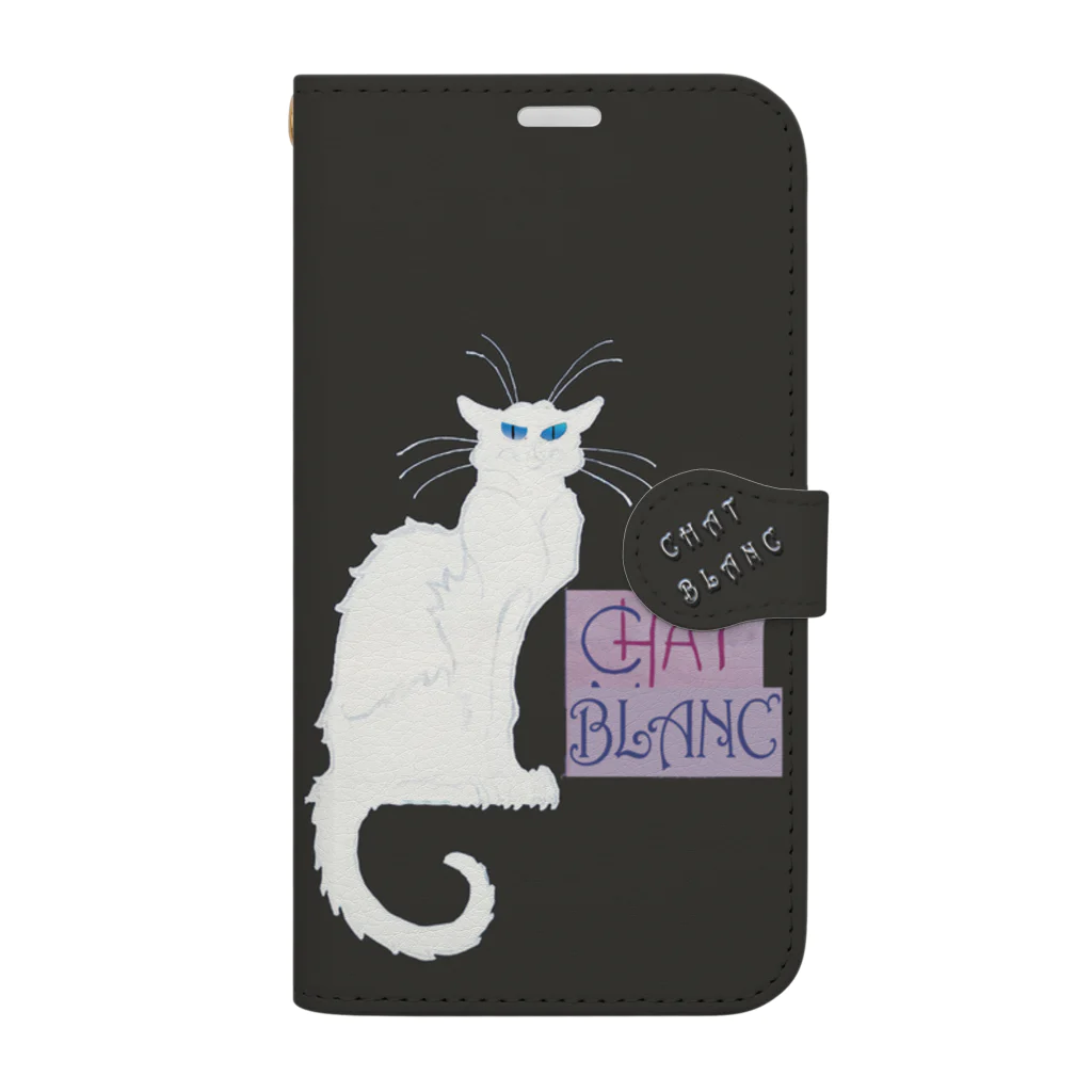 PALA's SHOP　cool、シュール、古風、和風、のCHAT BLANCー０Q１０ Book-Style Smartphone Case