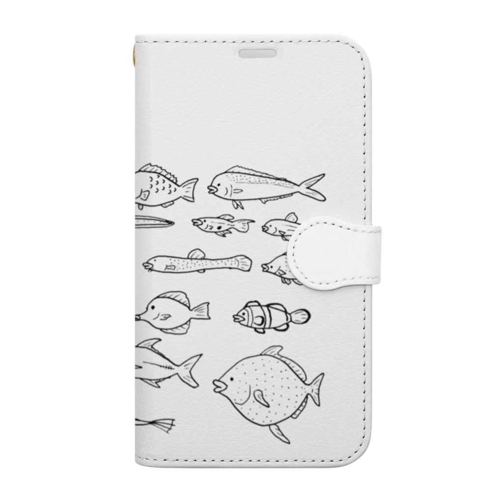 イカめしの魚群 －無表情－ Book-Style Smartphone Case