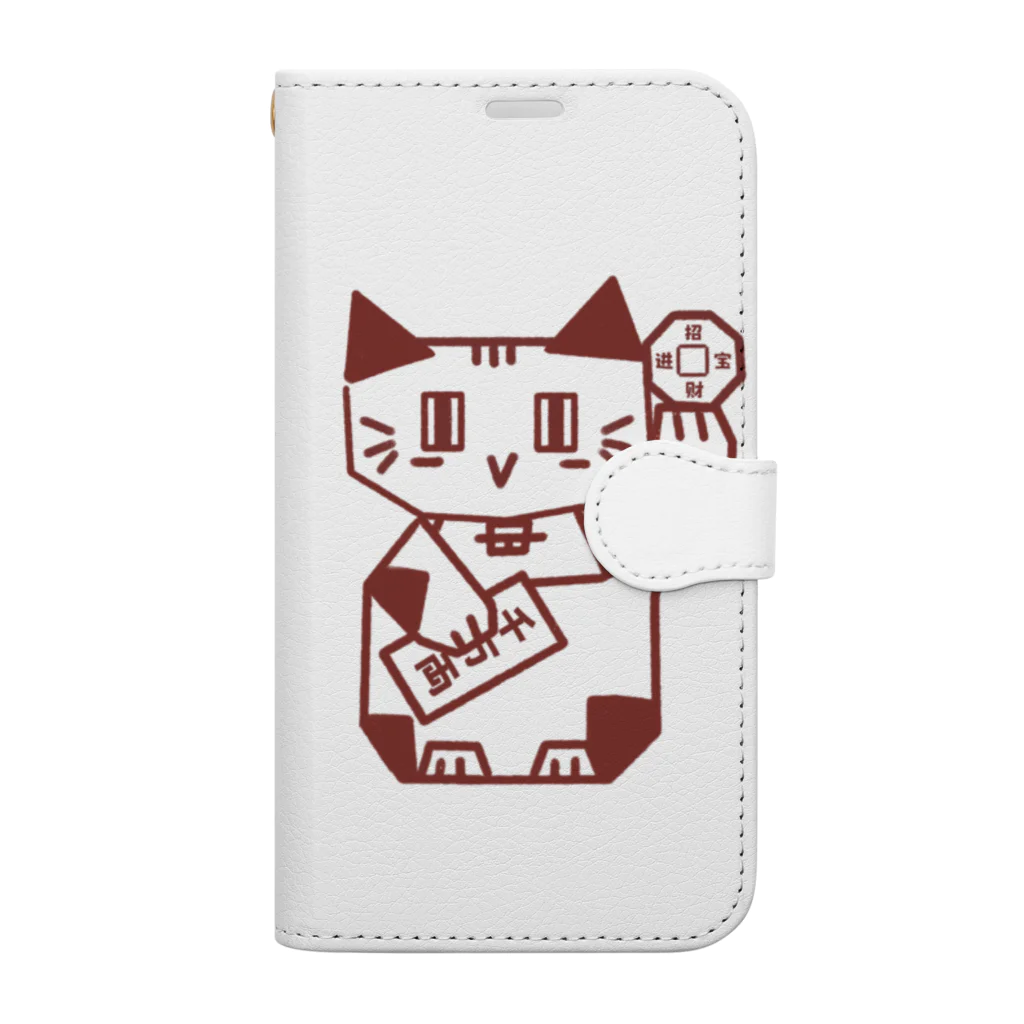 Lin Designのしかくい招き猫 Book-Style Smartphone Case