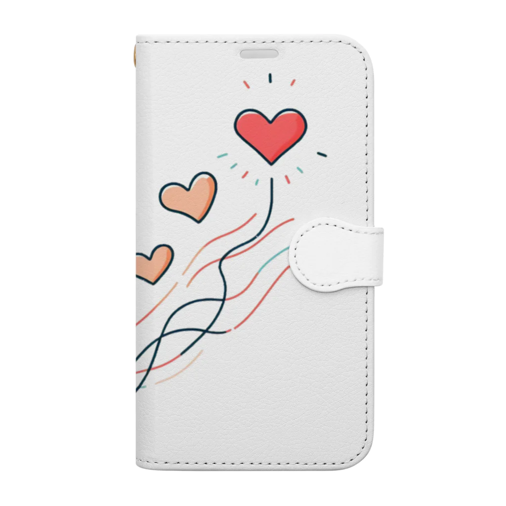 終わらない夢🌈の軽やかに舞うハート🩷 Book-Style Smartphone Case