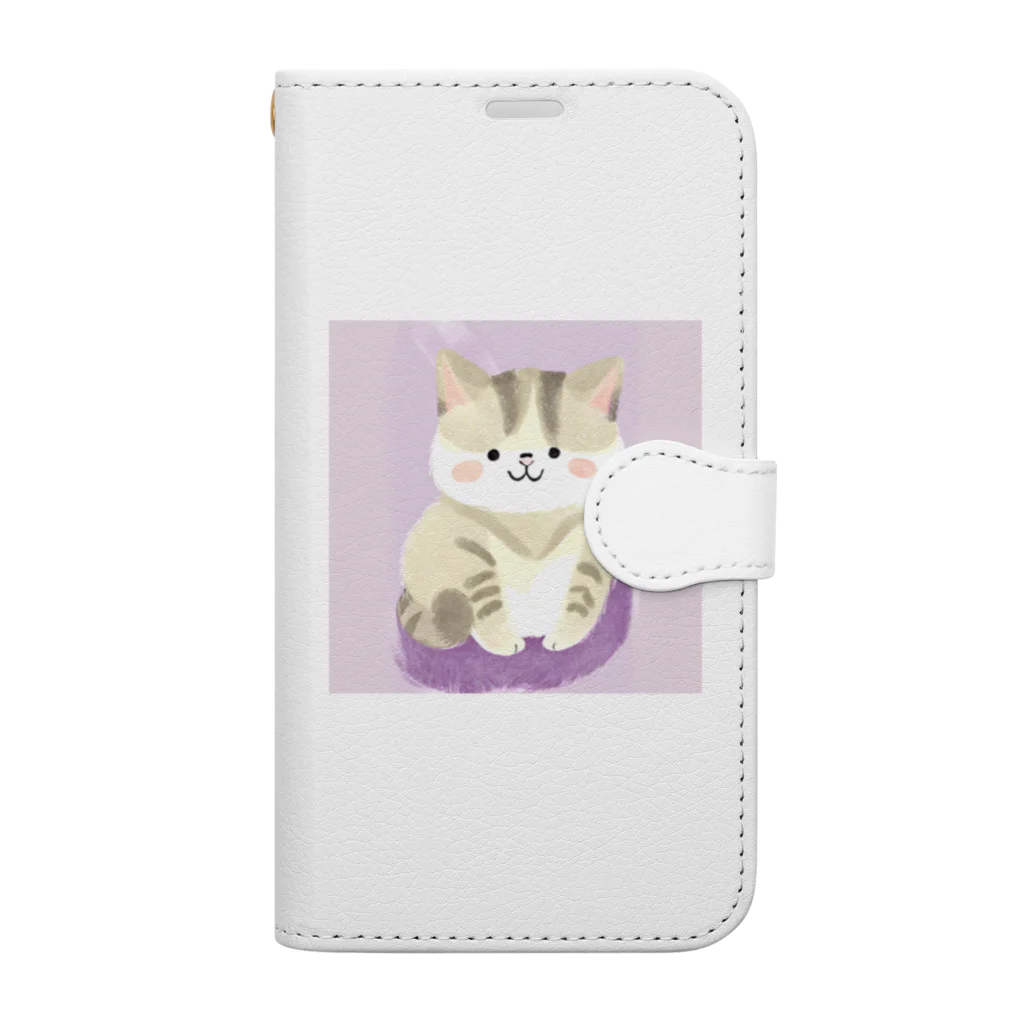 猫の水彩画の猫の水彩画グッズ Book-Style Smartphone Case