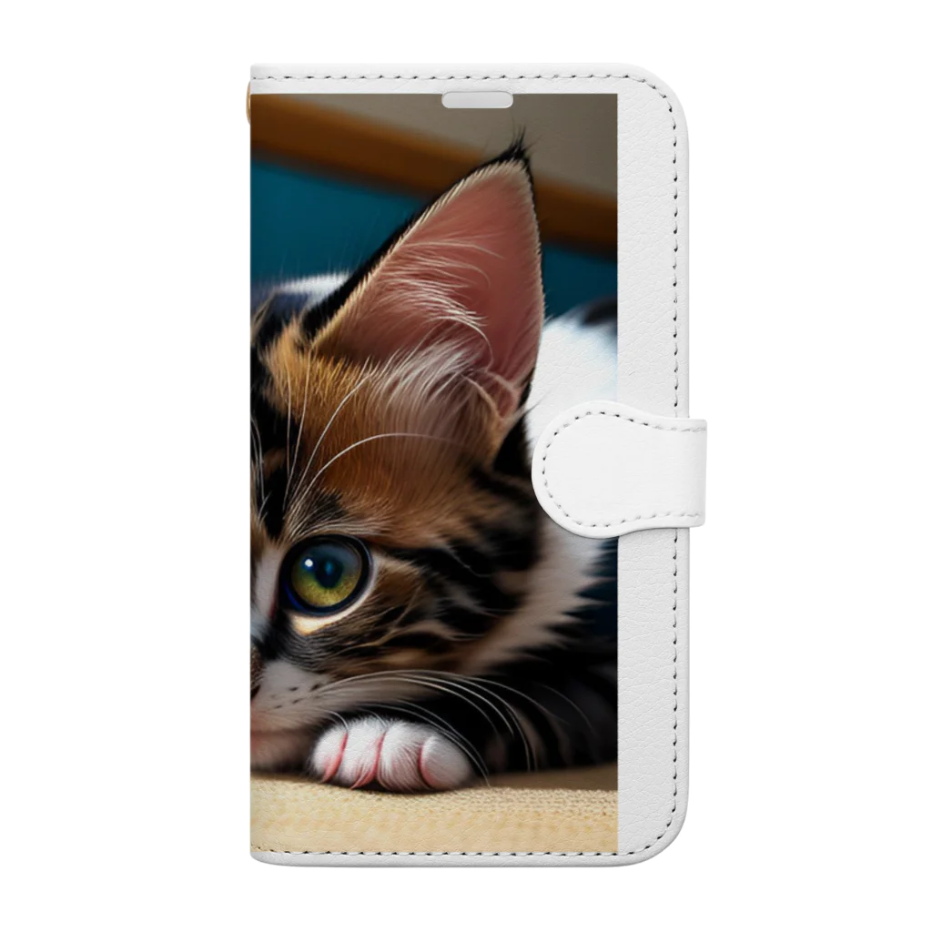 anagram12の見つめる子猫 Book-Style Smartphone Case