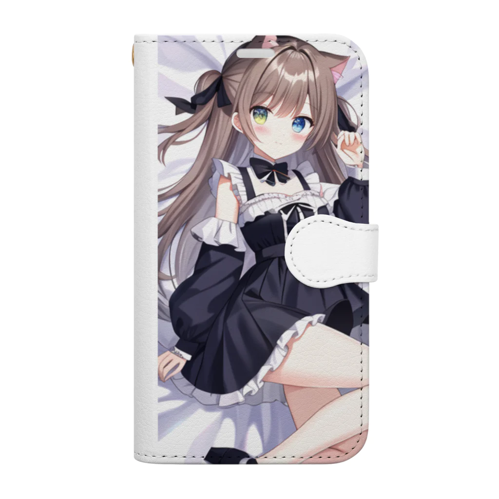 WAKEN0709の猫耳ゴスロリ美少女 Book-Style Smartphone Case