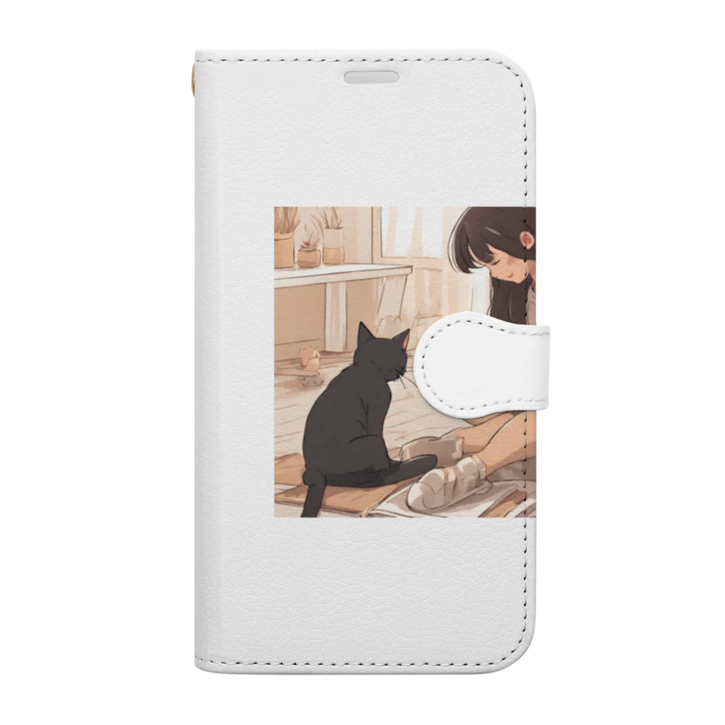 oldcrowwwの猫との柔らかな時間 Book-Style Smartphone Case