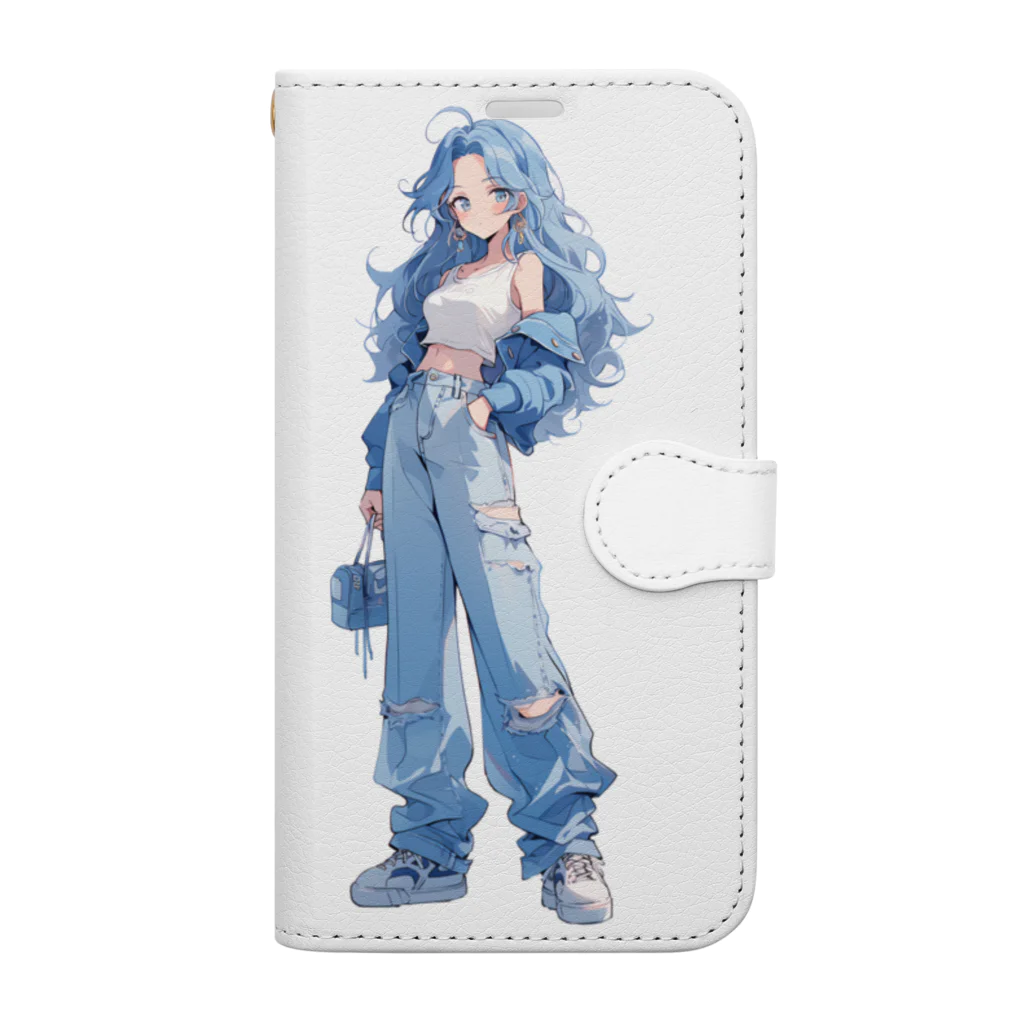 壁紙屋さんのPastel Girls "Blue" Book-Style Smartphone Case