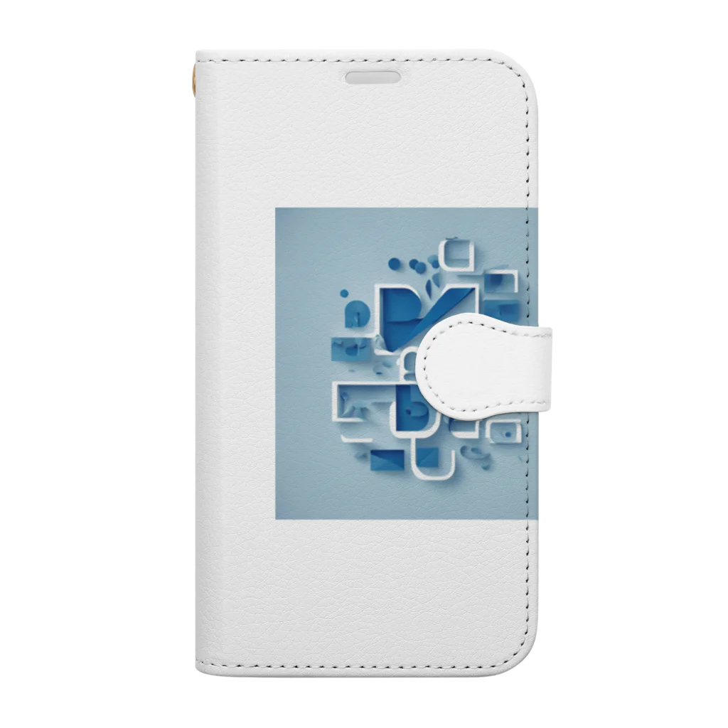 Blue: ユニークな雑貨の宝庫の青のアート Book-Style Smartphone Case