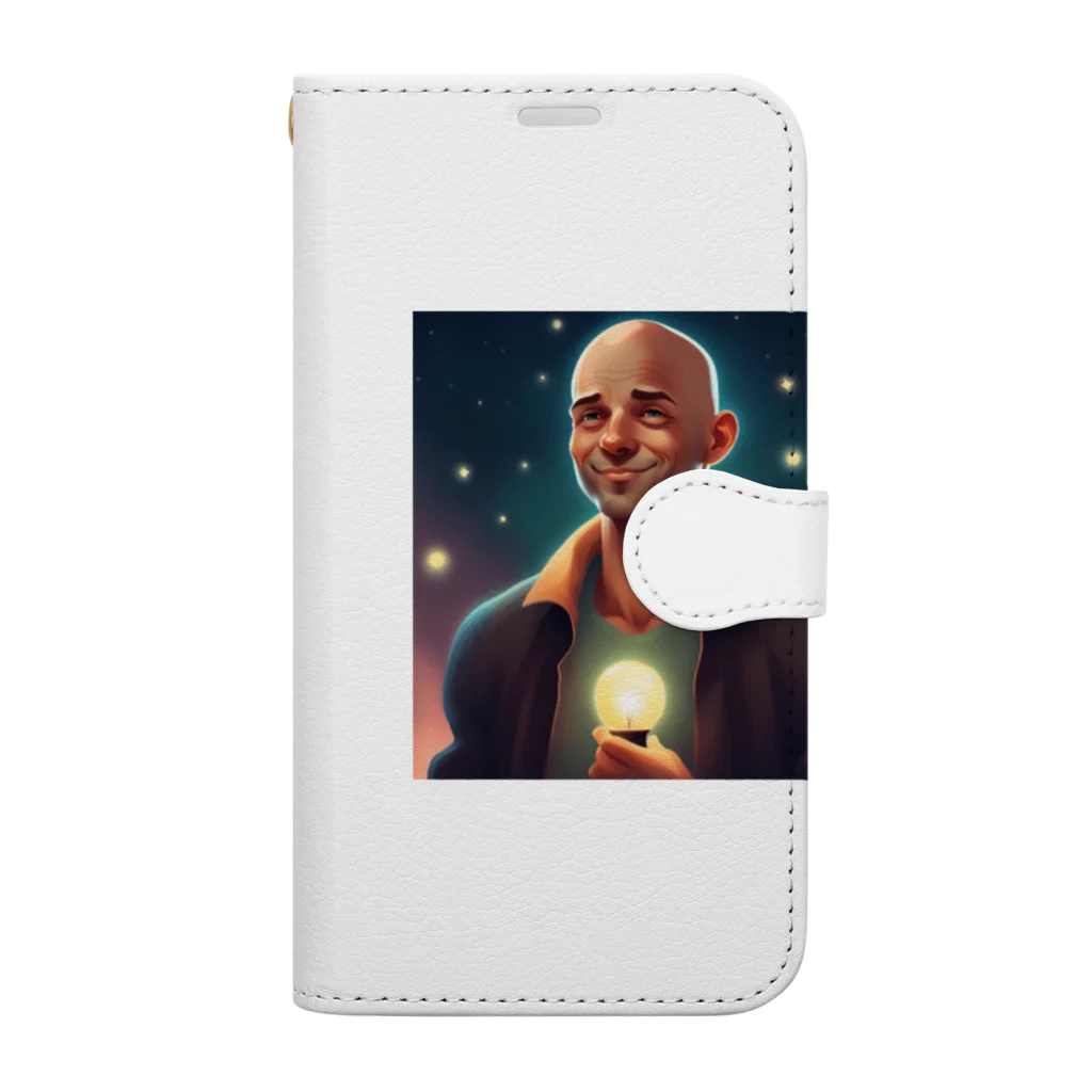 kuchibueyaのかわいいおハゲのおじさんイラストグッズ Book-Style Smartphone Case
