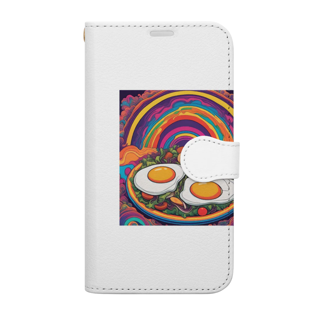 PSYCHEDELIC ARTのPSYCHEDELIC目玉焼き 手帳型スマホケース