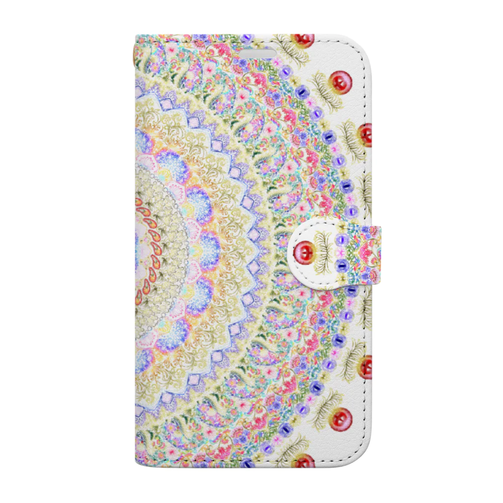 宝積空煌@あとりえ夜空の華やか花曼荼羅 Book-Style Smartphone Case