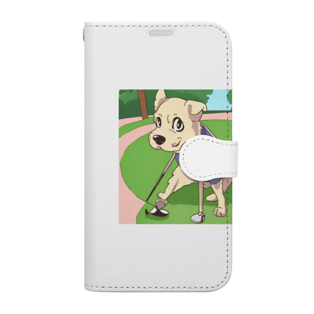 shibaショップのプロゴルファー犬 Book-Style Smartphone Case