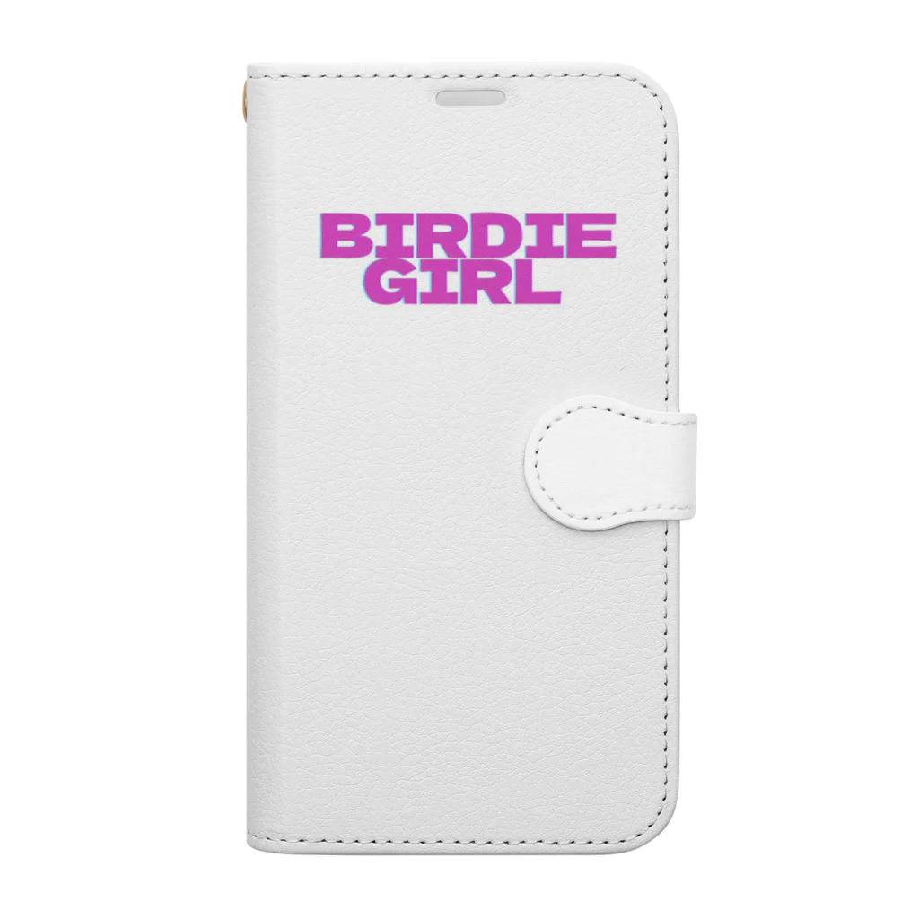 BIRDIE_GIRLのバーディーガールロゴ 手帳型スマホケース