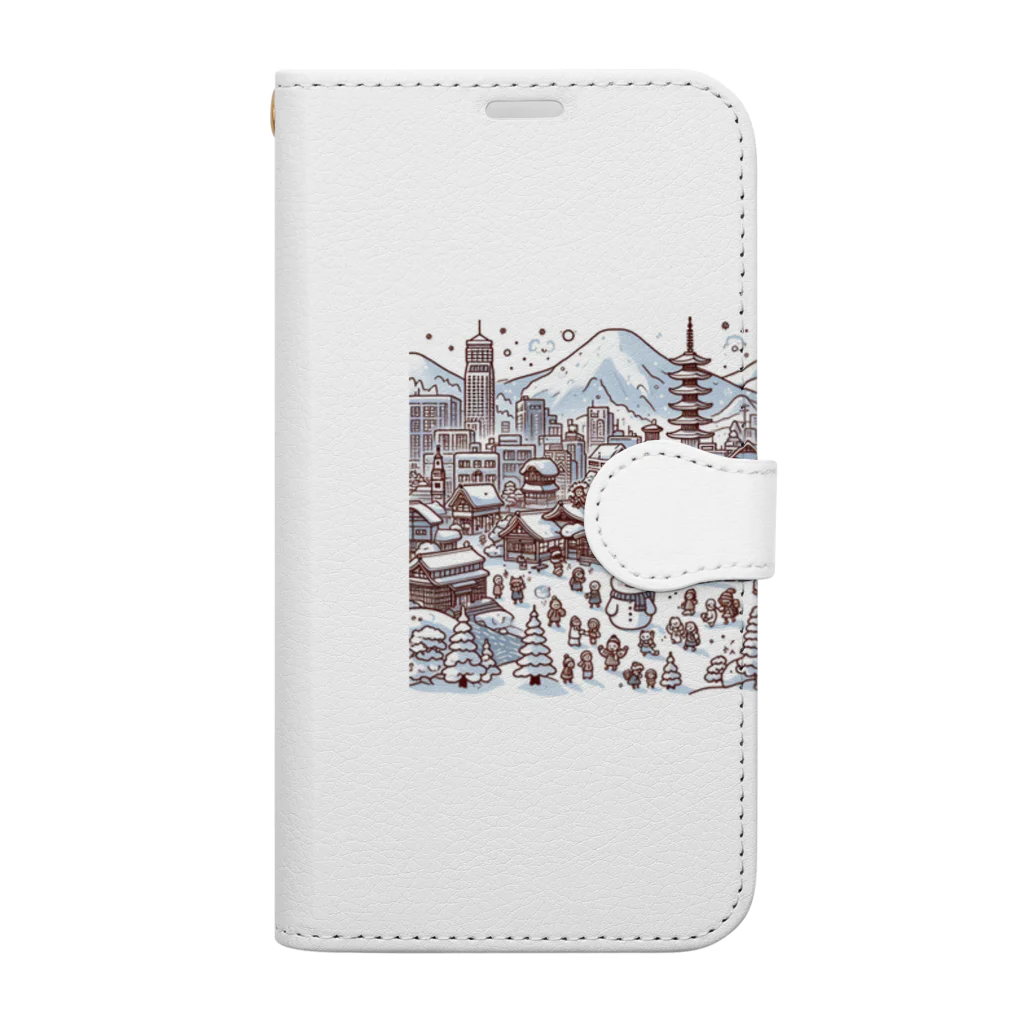 にゃんたみやの雪の花火 Book-Style Smartphone Case