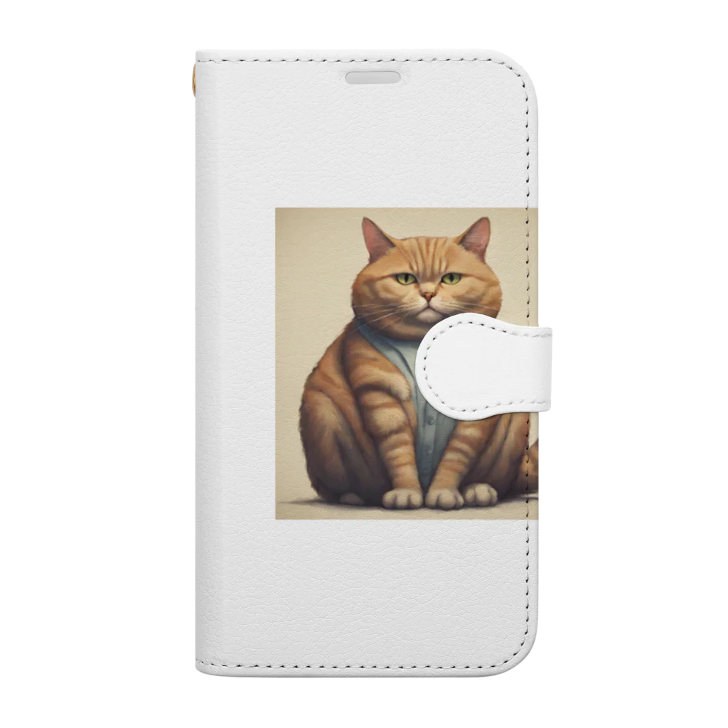 machakooのぽっちゃり猫 Book-Style Smartphone Case