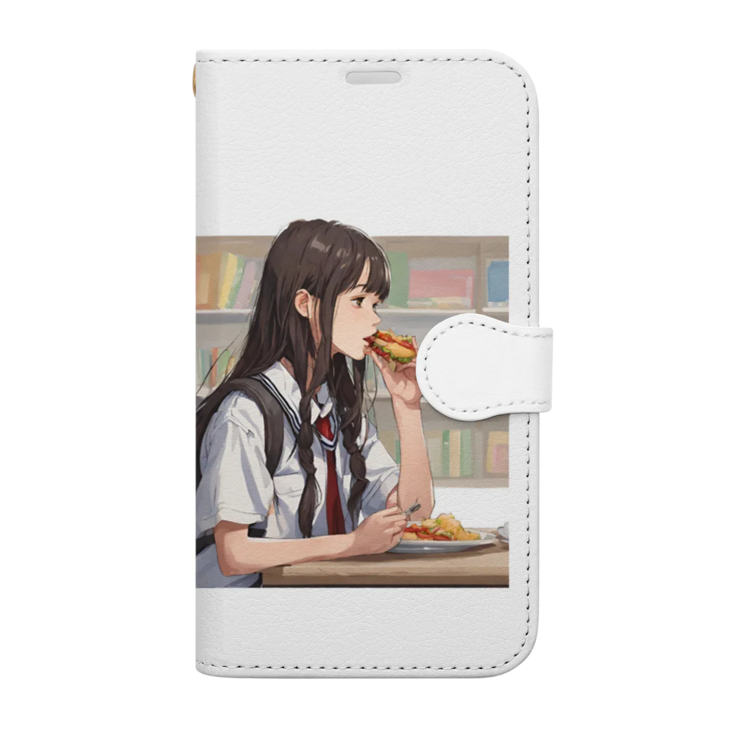 女子高生アニメ【君を想う僕と君】の孤独な食事 Book-Style Smartphone Case