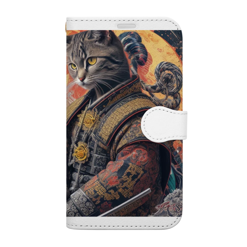 ZZRR12の「猫舞う戦士の神響：武神の至高の姿」 Book-Style Smartphone Case