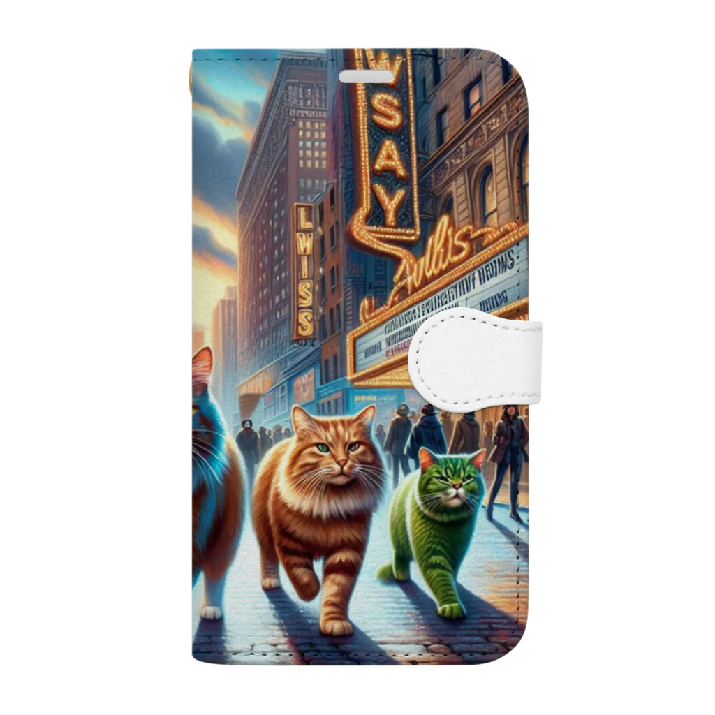 AI cats factoryのブロードウェイキャッツ Book-Style Smartphone Case