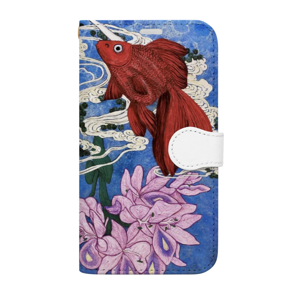 JapaneseArt Yui Shopの怪魚の胸の内 手帳型スマホケース