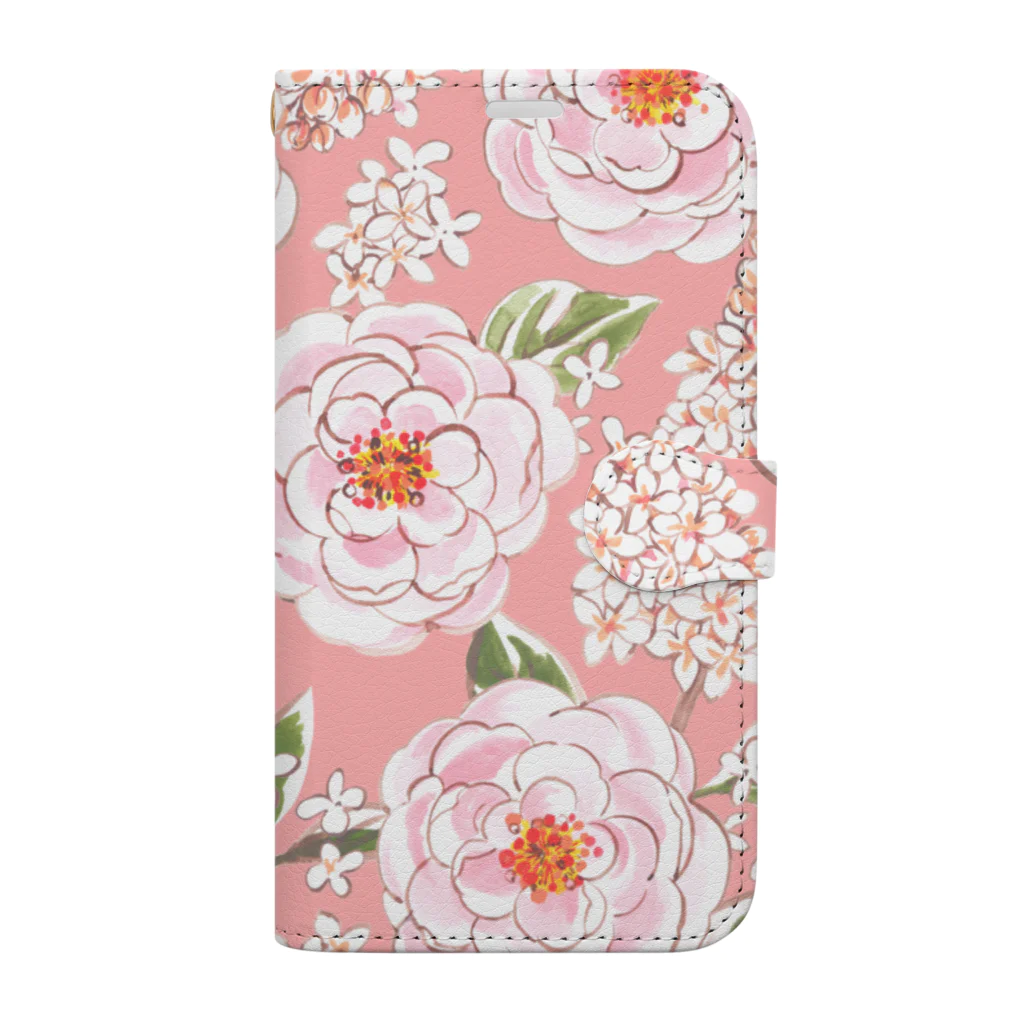 YURI MIUのバラとライラック｜Rose and Lila Flowers Book-Style Smartphone Case