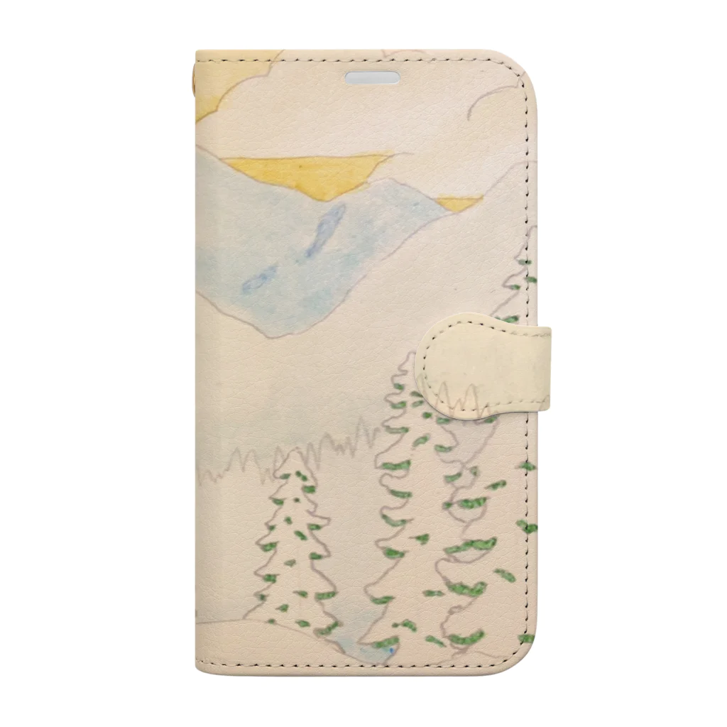 JapaneseArt Yui Shopの雪景色 手帳型スマホケース