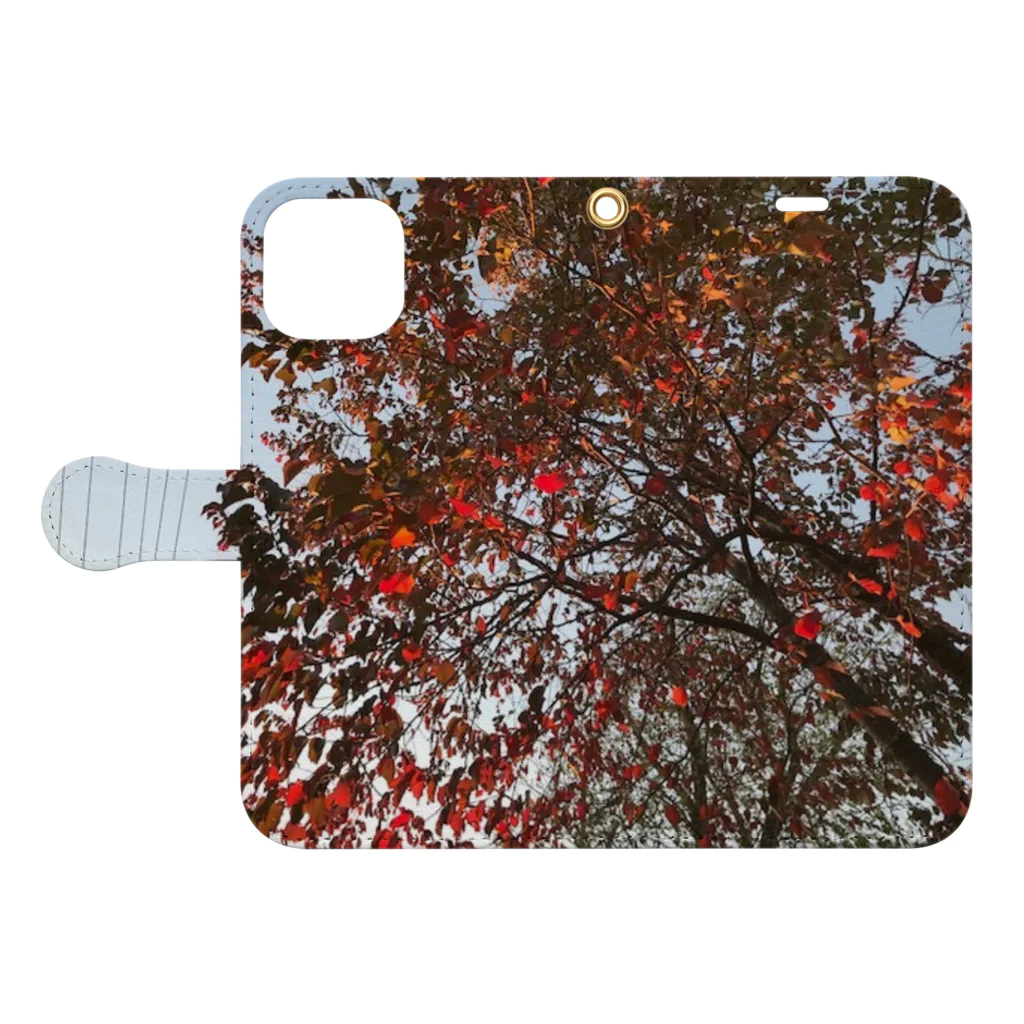 空屋　sorayakusakaの201910181619002　桜の紅葉 Book-Style Smartphone Case:Opened (outside)