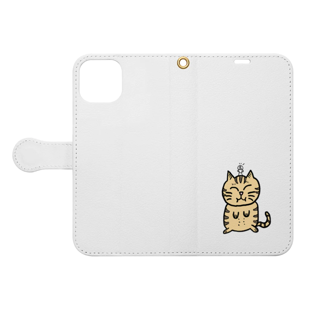 studio_tokkeのてんちゃん Book-Style Smartphone Case:Opened (outside)