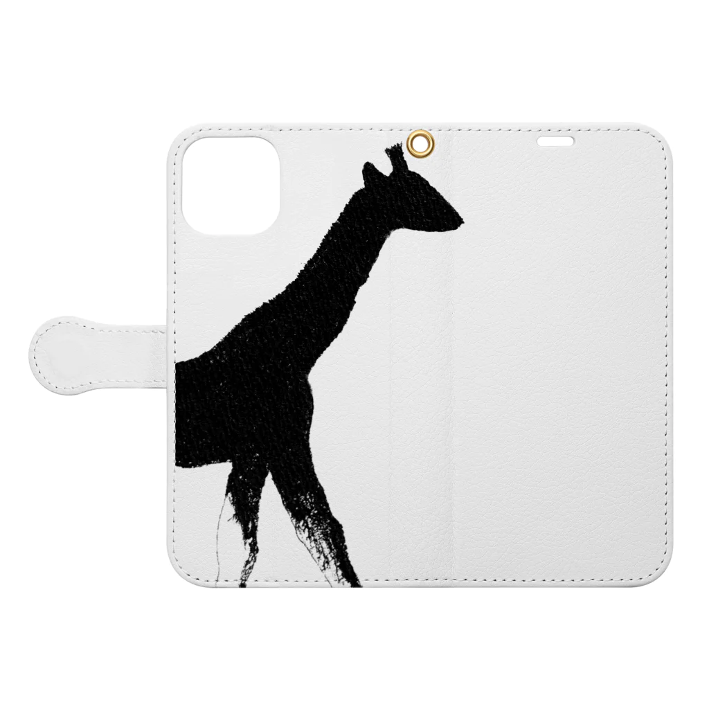 tomorebiのSunlight Giraffe Book-Style Smartphone Case:Opened (outside)