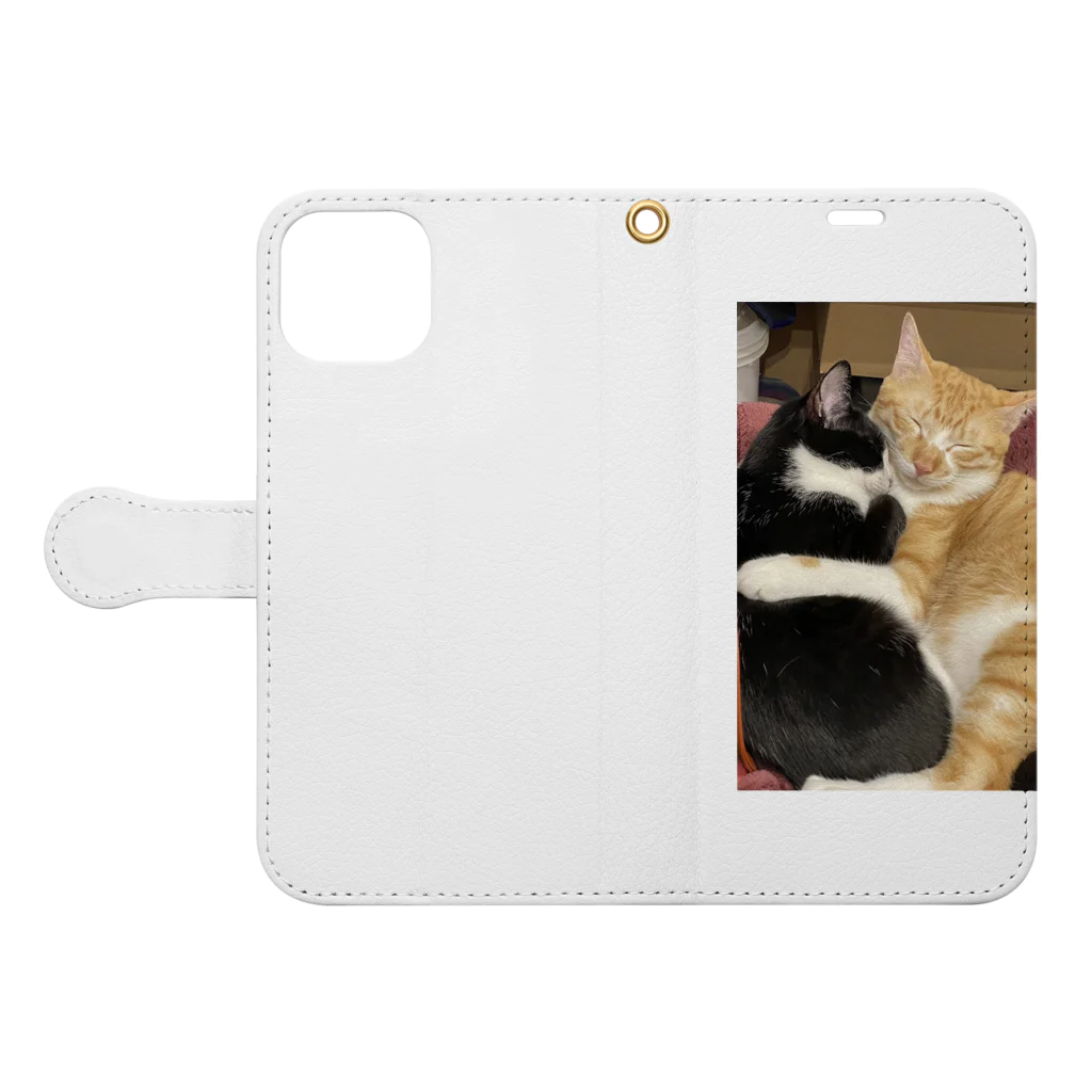 suzuneko_23のいつも一緒💖🐈🐈‍⬛ Book-Style Smartphone Case:Opened (outside)