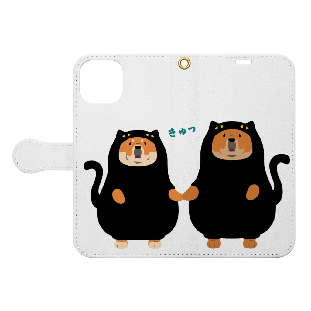 Qooroの猫かぶりチャウさん　手つなぎ兄弟 Book-Style Smartphone Case:Opened (outside)