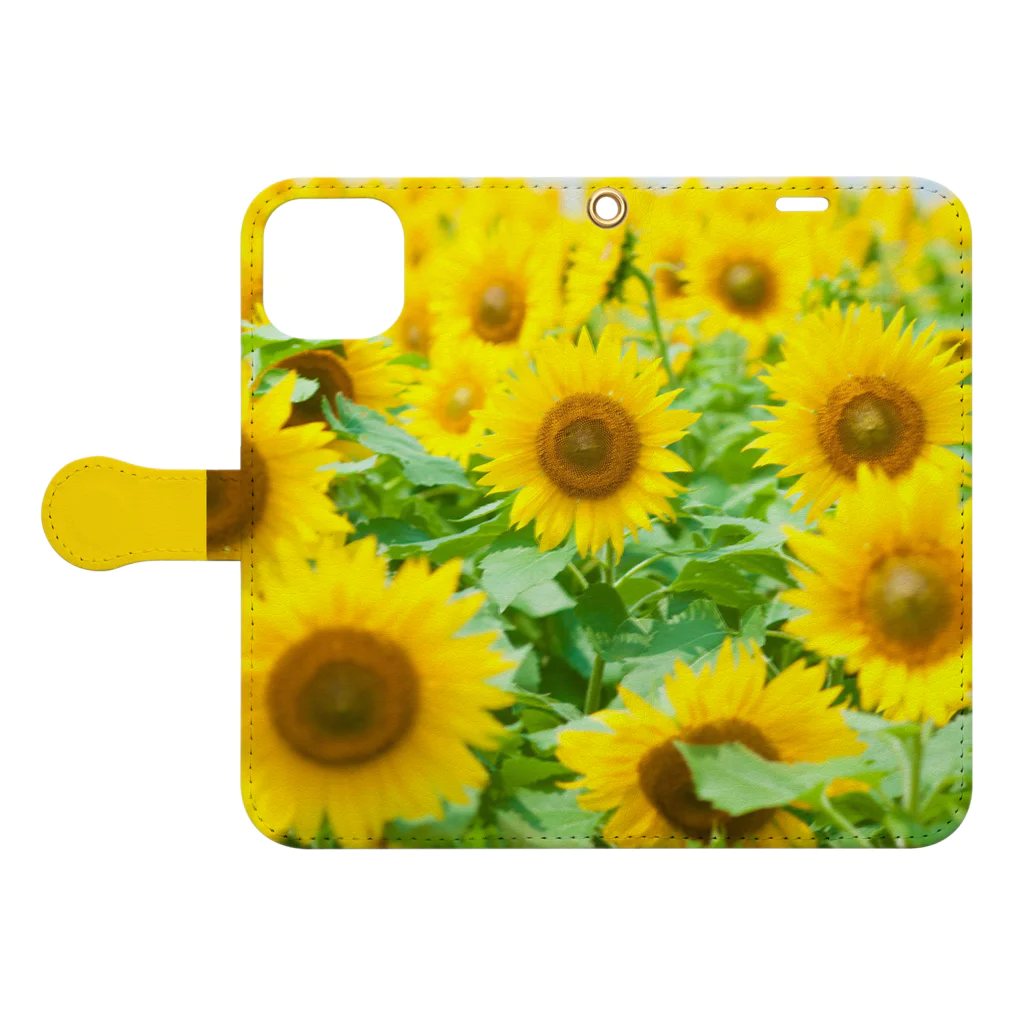 orange_honeyのひまわり2 Book-Style Smartphone Case:Opened (outside)