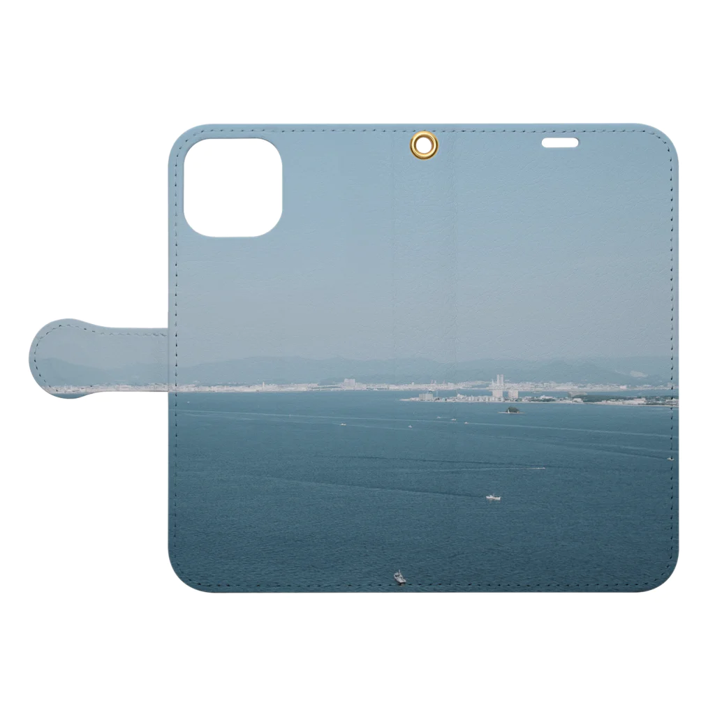 まりぴさんの海 Book-Style Smartphone Case:Opened (outside)