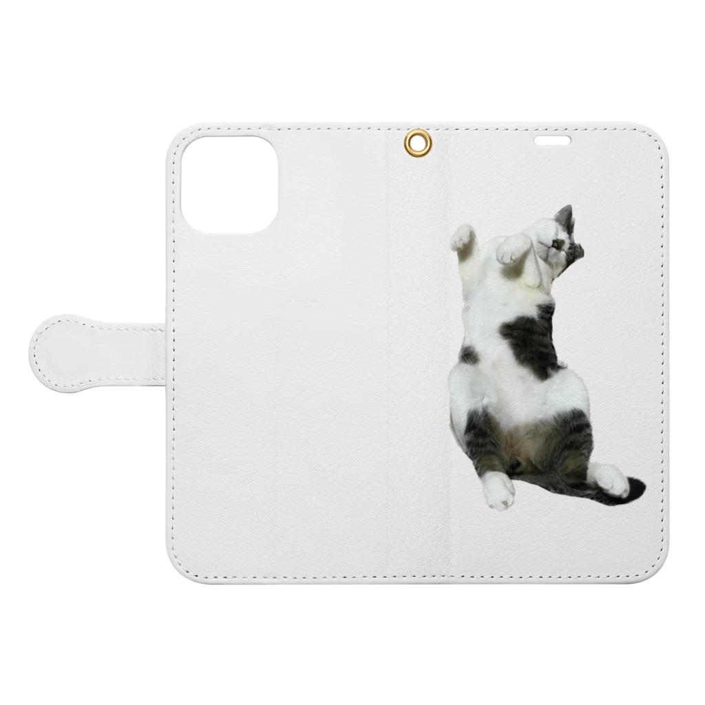 トロールショップの実家のお猫様 Book-Style Smartphone Case:Opened (outside)