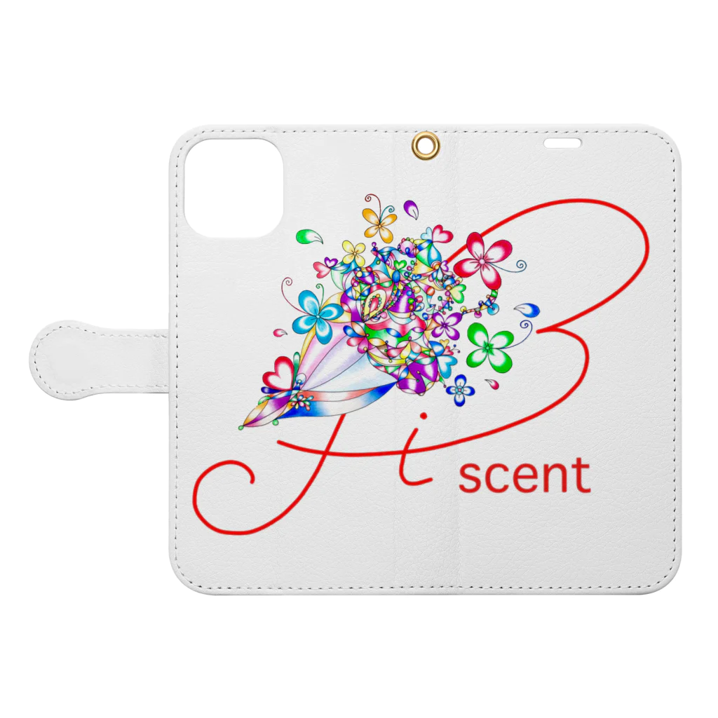 Bi-scent の美scent 手帳型スマホケースを開いた場合(外側)