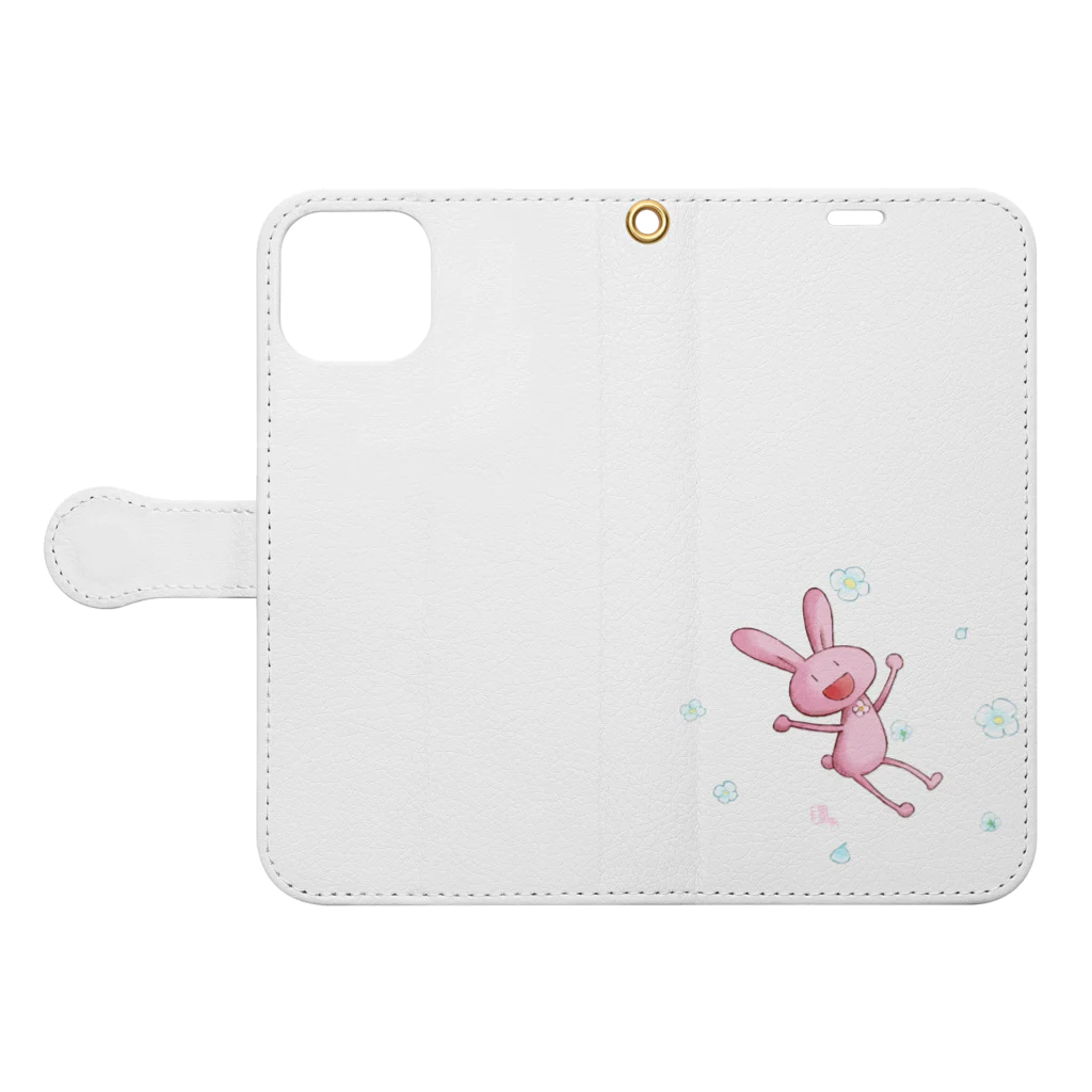 村長さわのぶらんちゃん Book-Style Smartphone Case:Opened (outside)