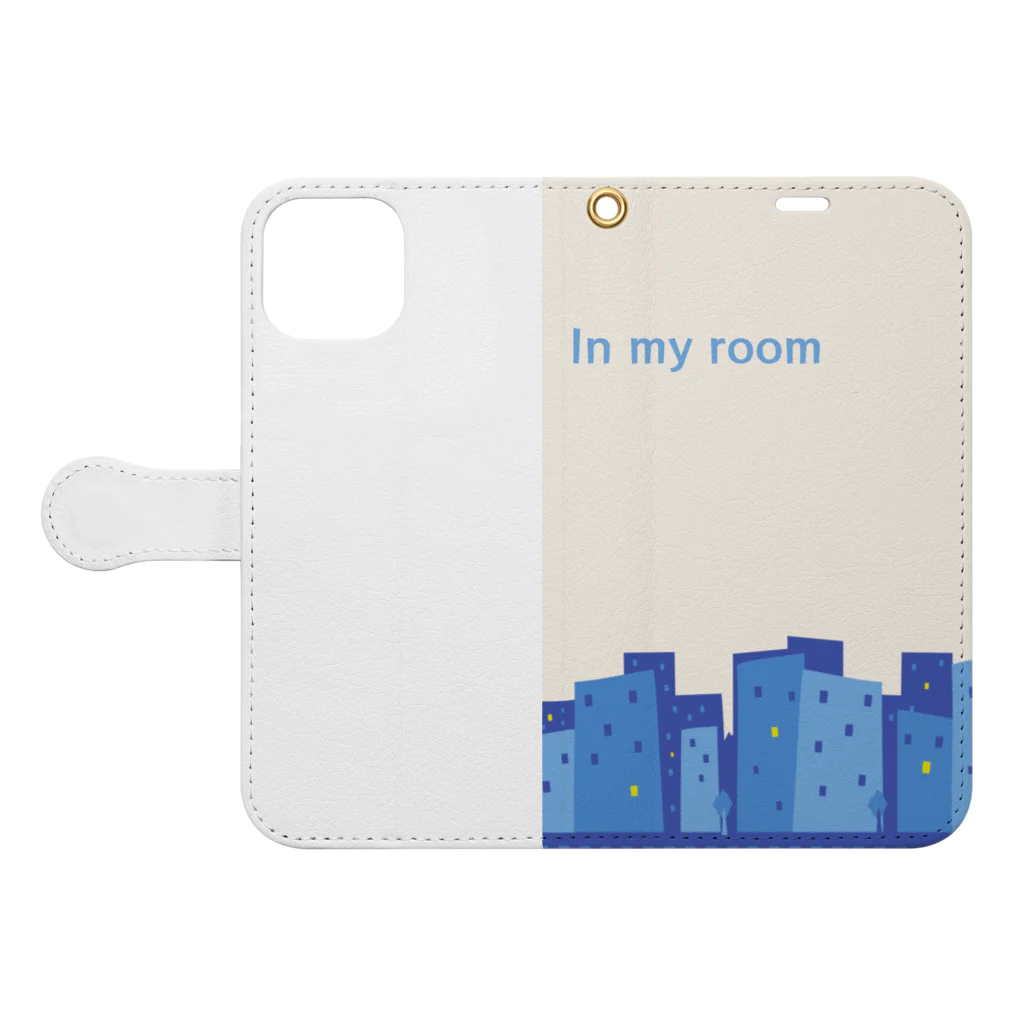 In_my_roomのインマイルーム 手帳型スマホケースを開いた場合(外側)