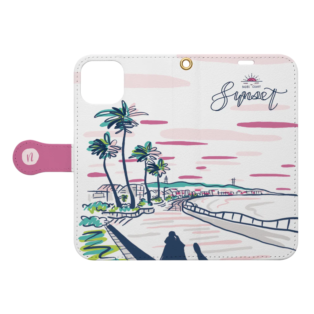 N-huluのサンセットビーチ🌴② Book-Style Smartphone Case:Opened (outside)