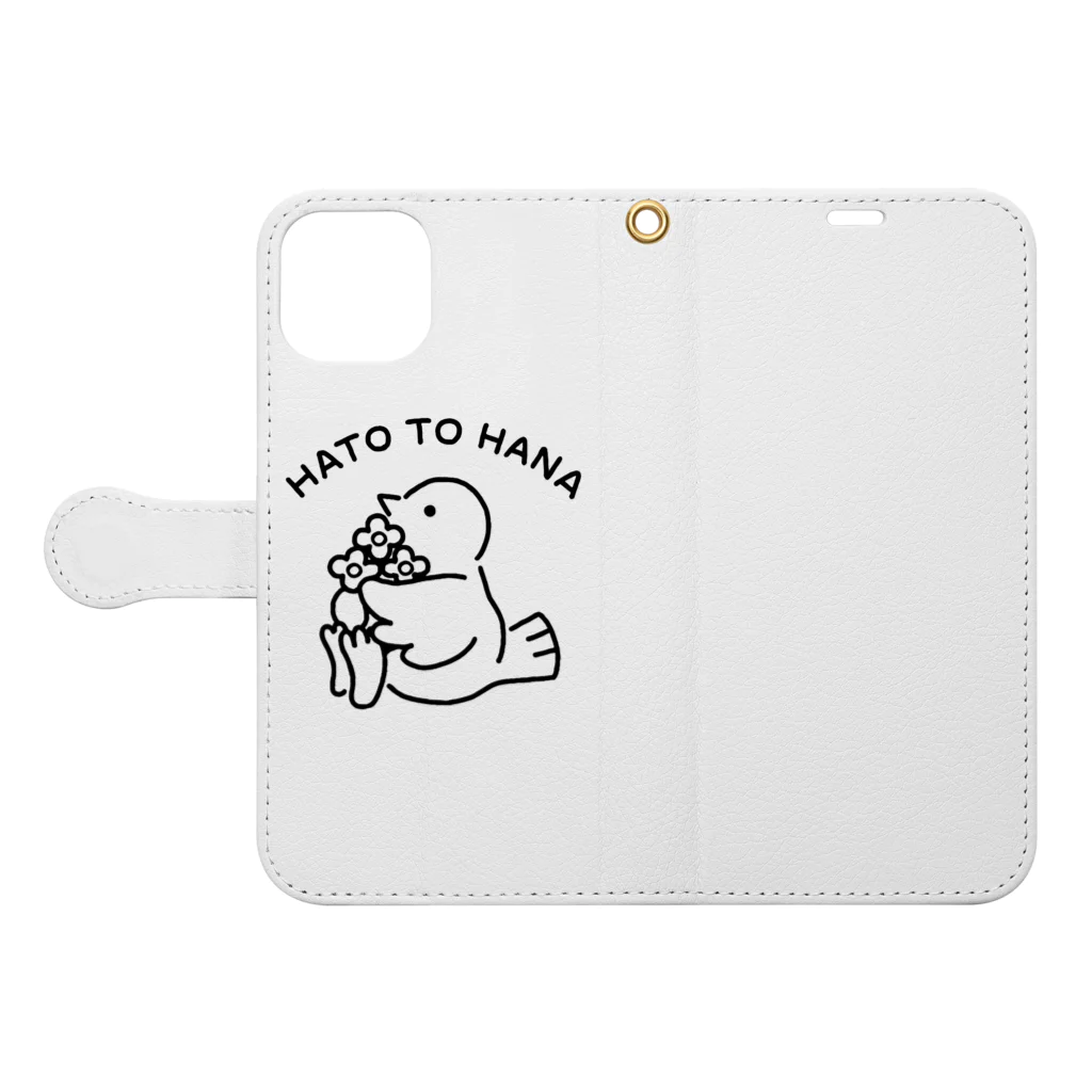 ヨロ吉のHATO TO HANA Book-Style Smartphone Case:Opened (outside)