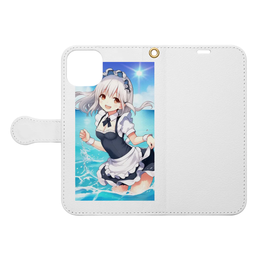 orubotの夏好き子３【一点限り】 Book-Style Smartphone Case:Opened (outside)